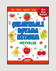 MEYVELER BOYAMA KİTABI+ÇIKARTMALI+KUM BOYA HEDİYELİ (24 SAYFA)