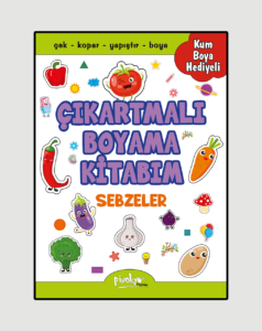 SEBZELER BOYAMA KİTABI+ÇIKARTMALI+KUM BOYA HEDİYELİ (24 SAYFA)